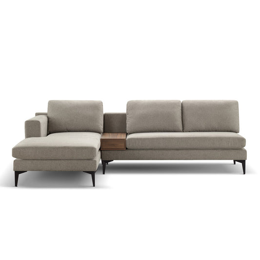 2 - Piece Upholstered Sectional L-shape Sofa - Sand