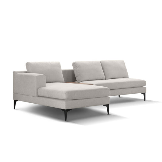 2 - Piece Upholstered Sectional L-shape Sofa - Champagne
